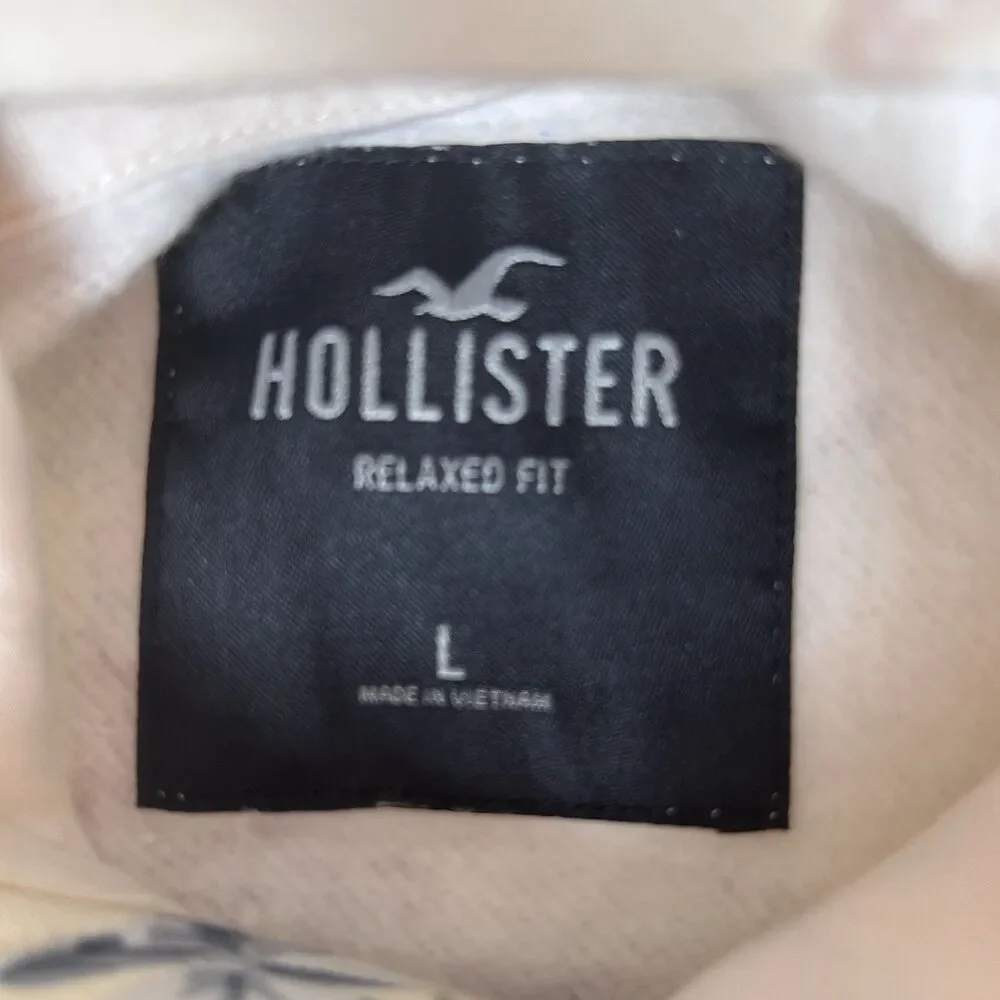 Hollister cream Rose Hoodie Relaxed Fit Sz L super soft